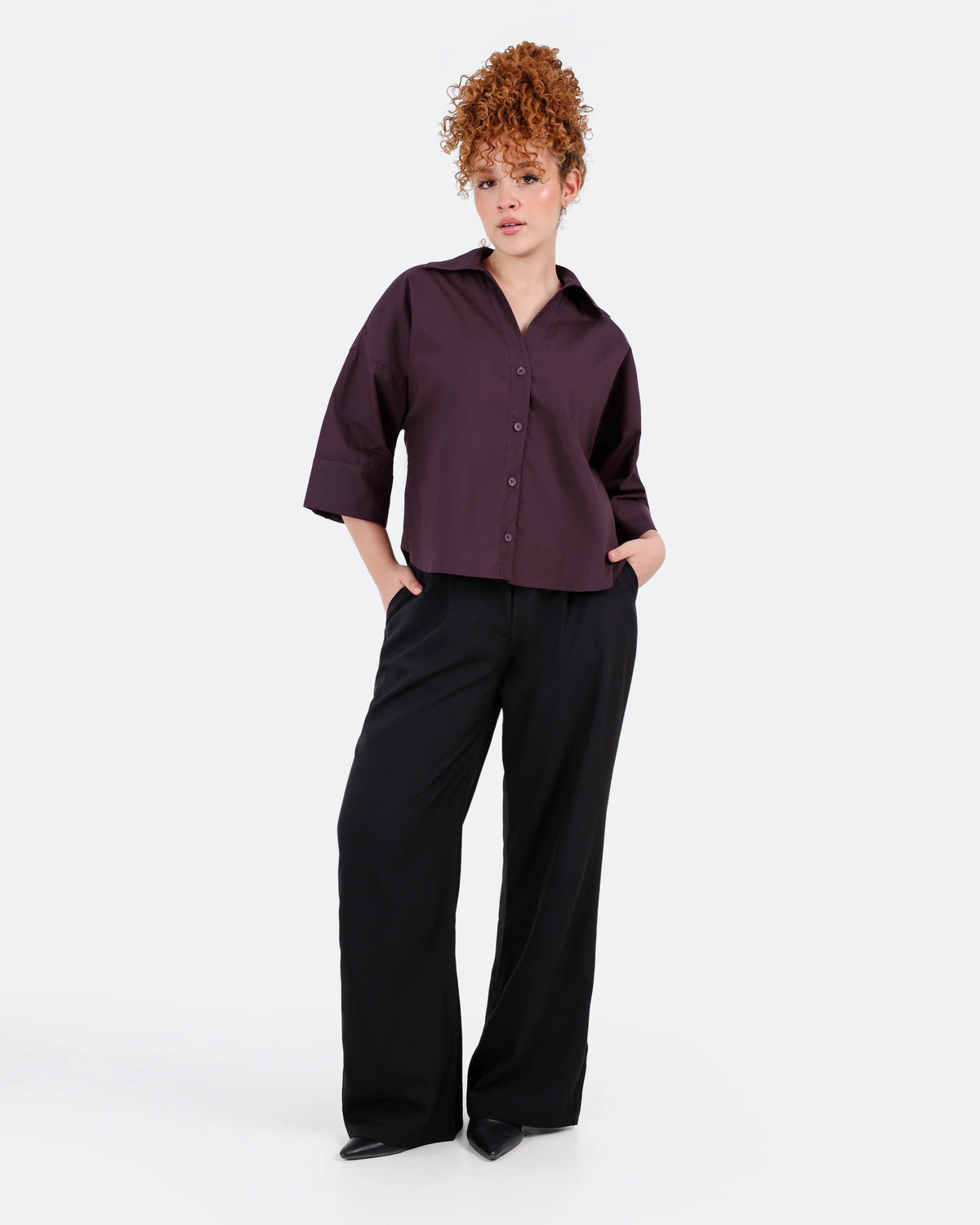شميز بوبلين3/4 كم ضهر قصات BeNshty S-XL