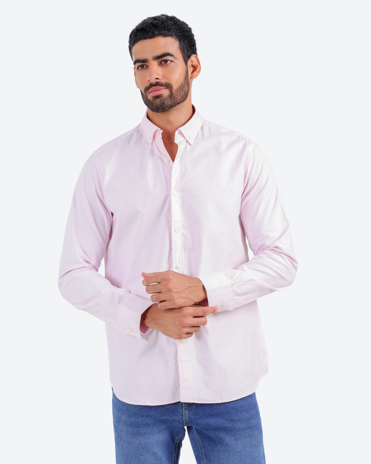 قميص مقلم اكسفور بكم *m-2xl*BeNeshty