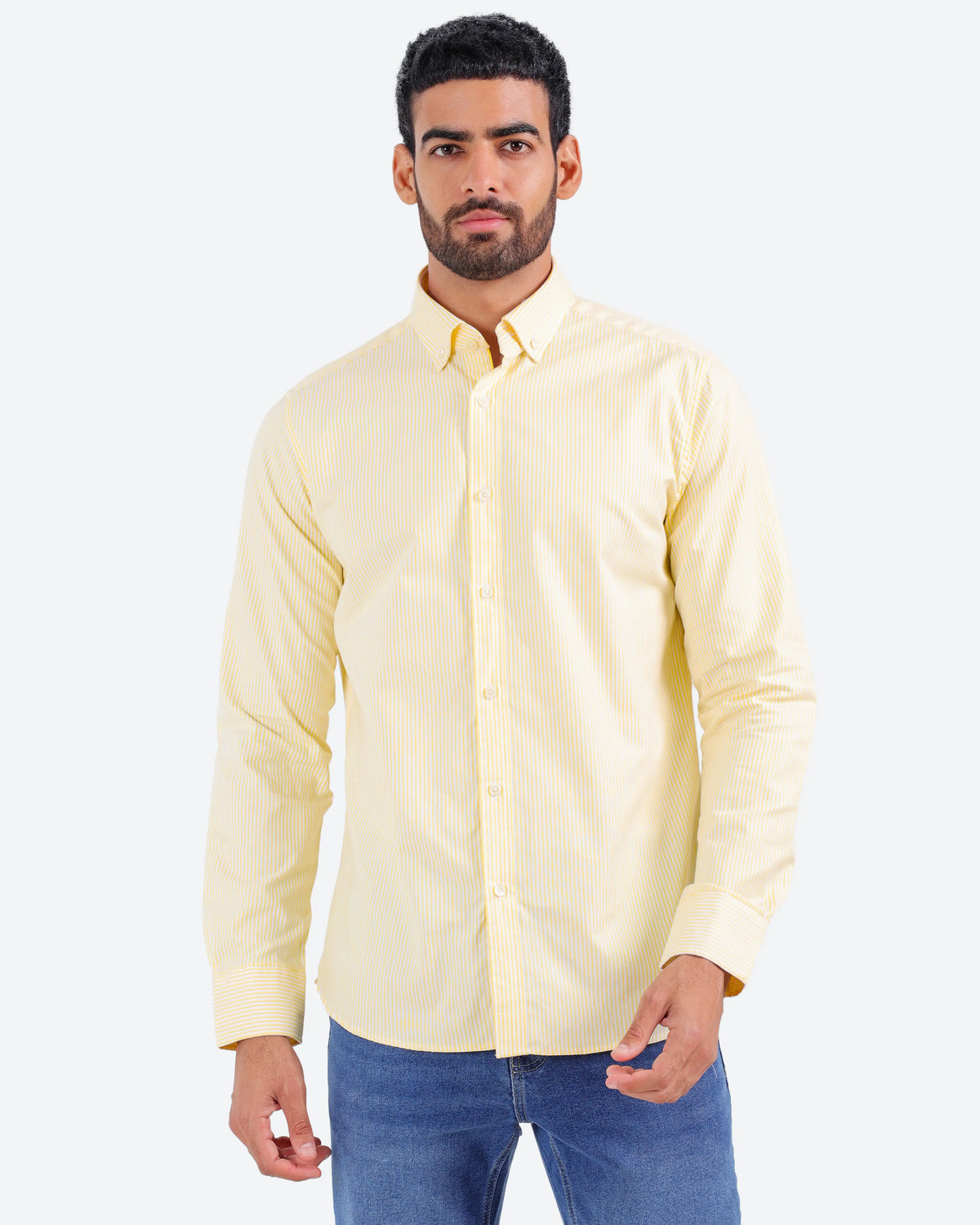 قميص مقلم اكسفور بكم *m-2xl*BeNeshty