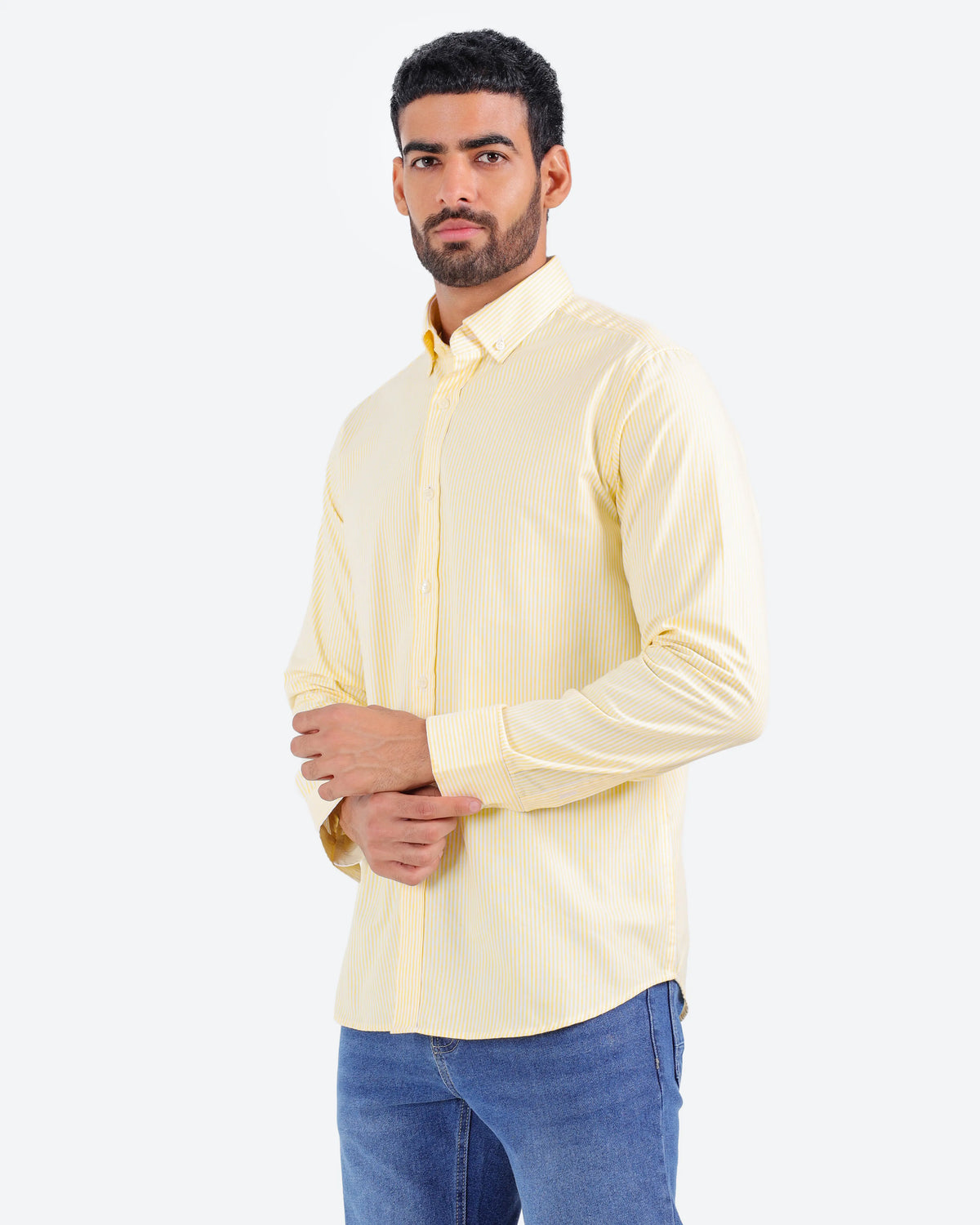 قميص مقلم اكسفور بكم *m-2xl*BeNeshty
