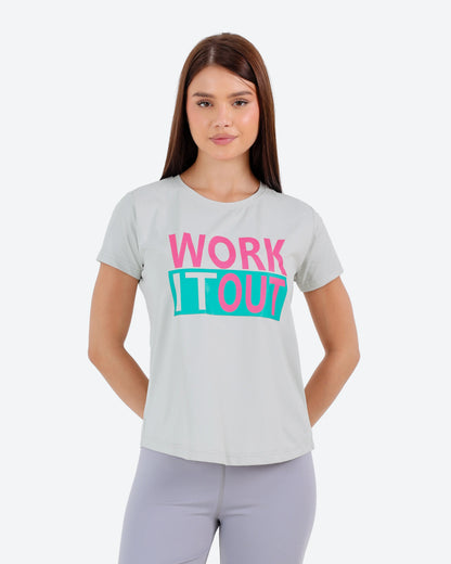تيشرت روزيتا مطبوعBeNeshty-WORK IT out