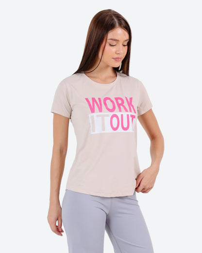تيشرت روزيتا مطبوعBeNeshty-WORK IT out
