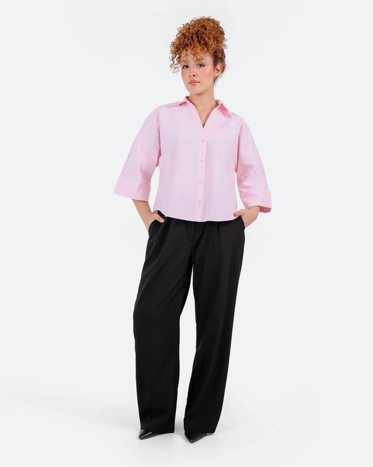 شميز بوبلين3/4 كم ضهر قصات BeNshty S-XL