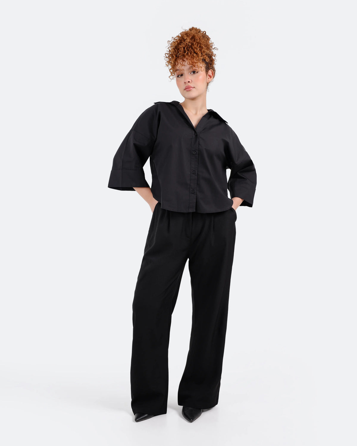شميز بوبلين3/4 كم ضهر قصات BeNshty S-XL