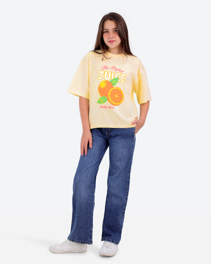 تيشيرت قطنorange juice CRICKET
