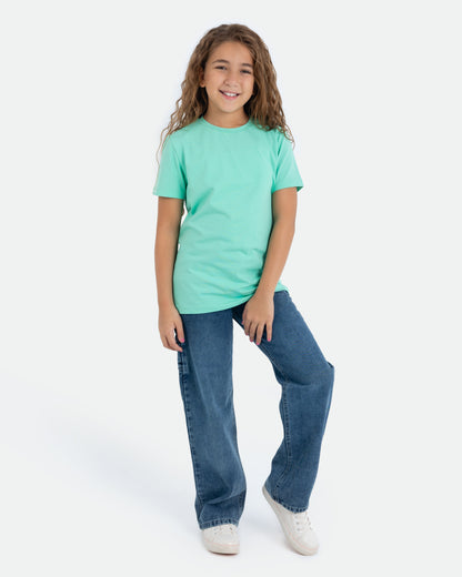 Girls’ Basic Crew Neck T-Shirt