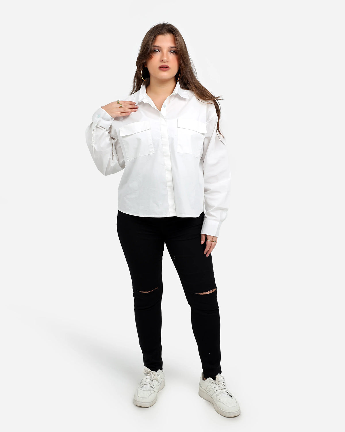 بنطلون جبردين قطع ركبه Slim اسود HONEST 32-42