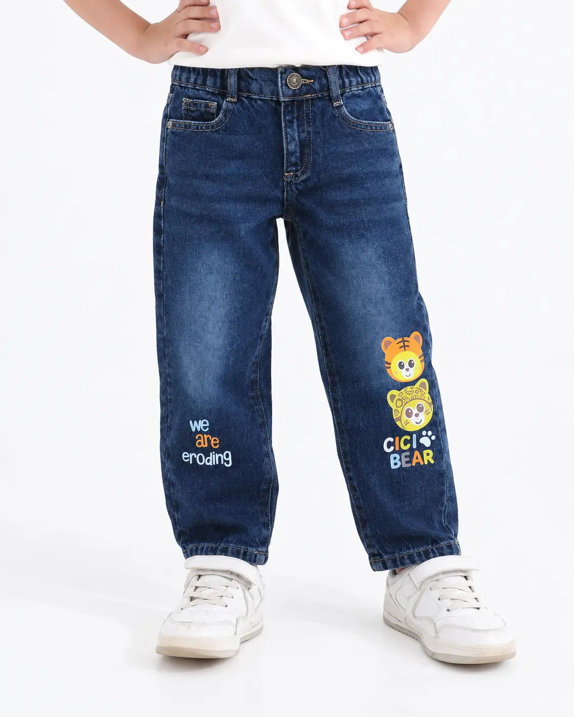 بنطلون K جينز مطبوع BeNeshty 1-4 Cici Bear