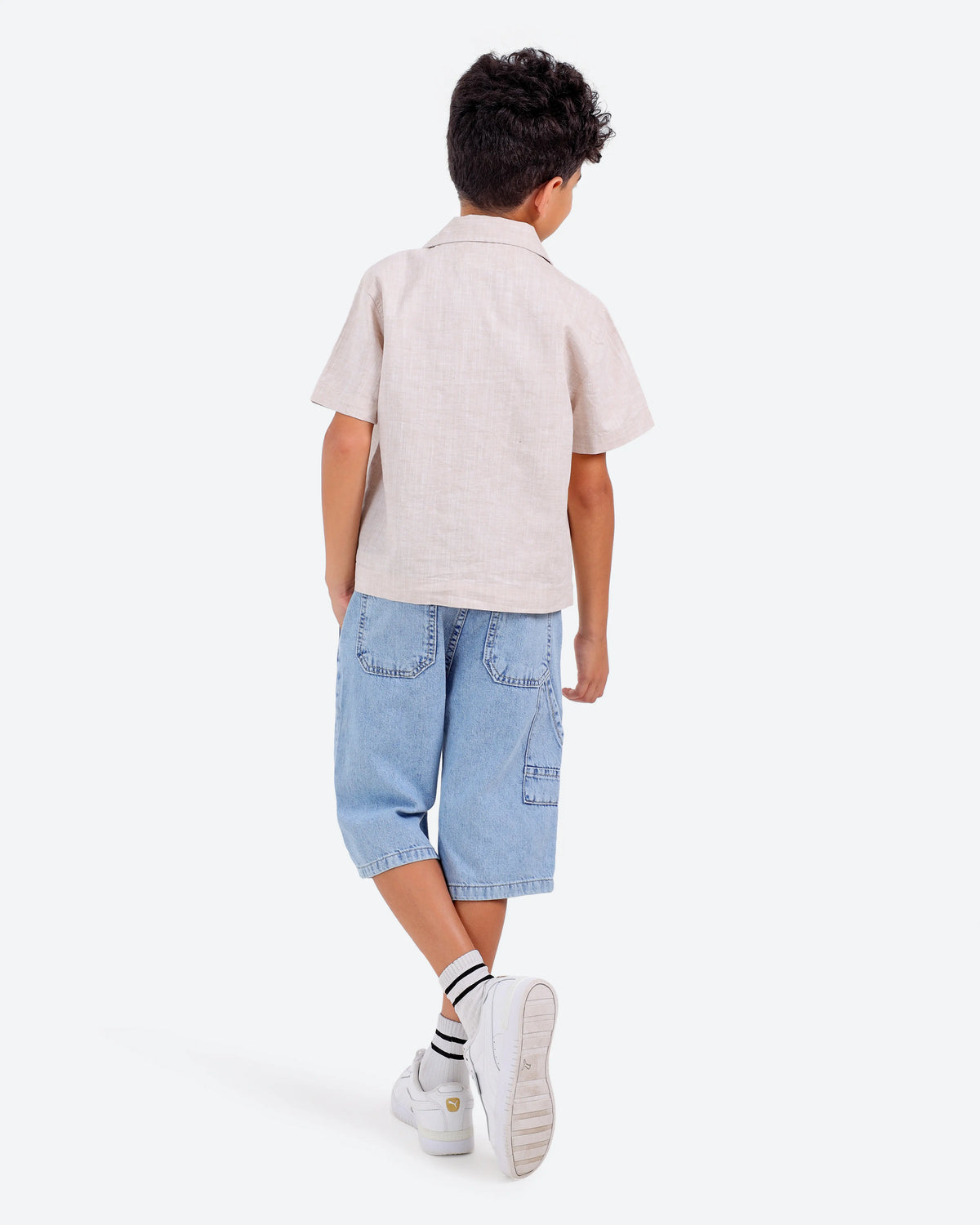 شورت جينز K اوفر سايز مقلمه BeNeshty