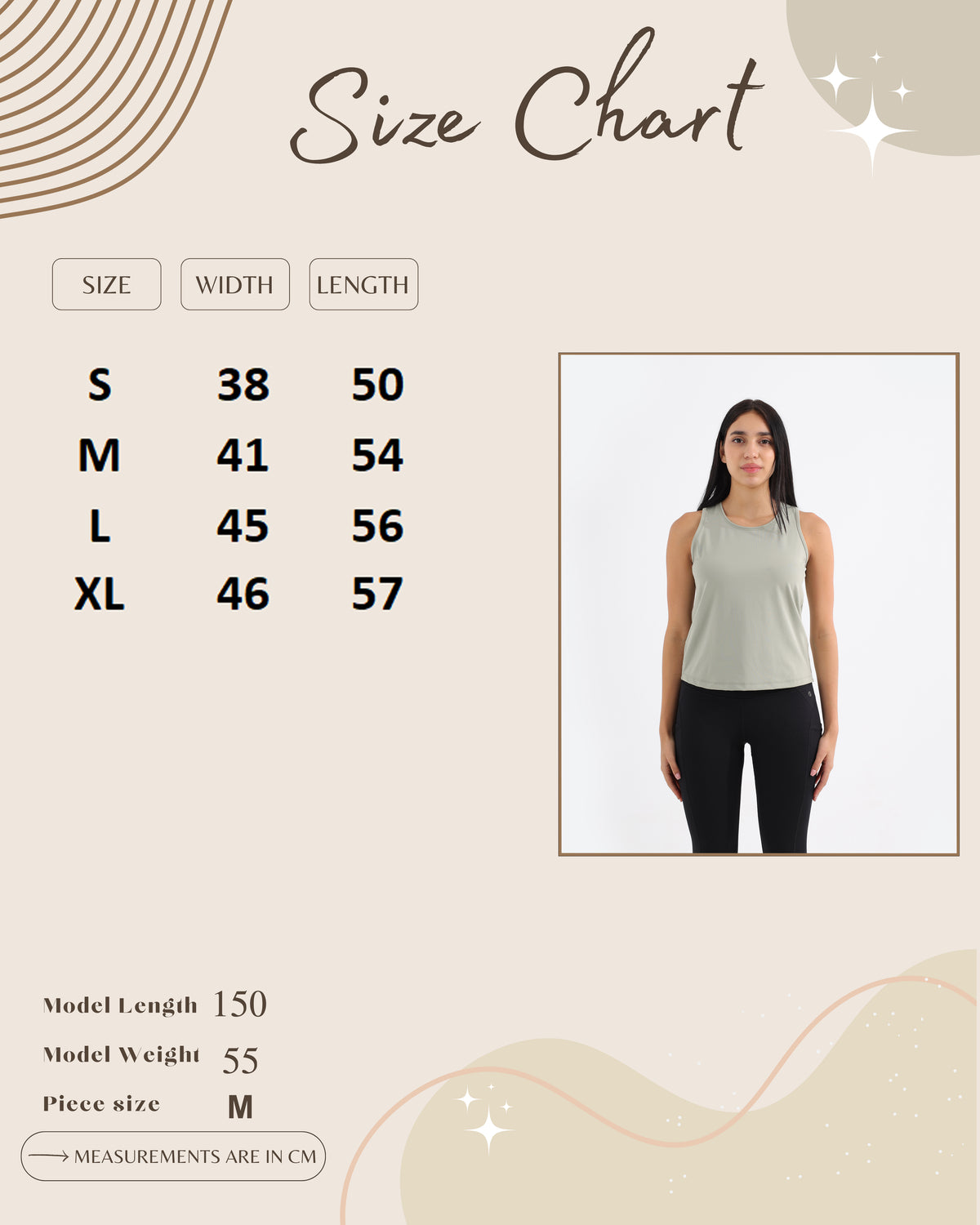 Size guide for كروب توب ضهر مفتوح كروازيه