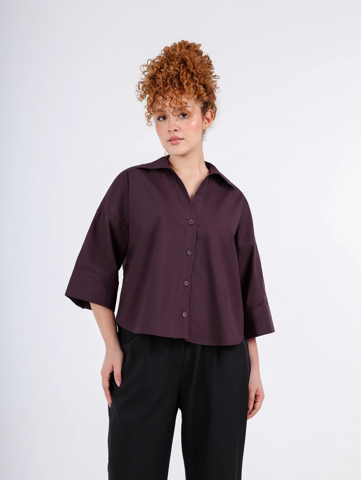 شميز بوبلين3/4 كم ضهر قصات BeNshty S-XL
